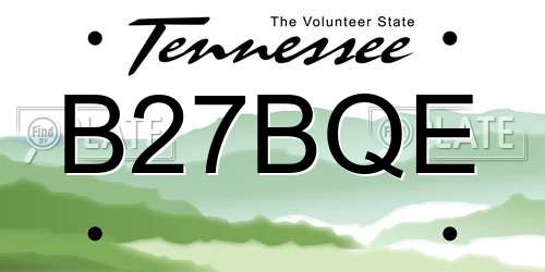 B27BQE Tennessee License Plate
