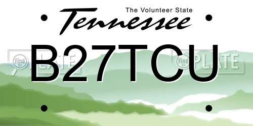 B27TCU Tennessee License Plate