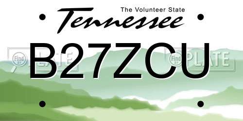 B27ZCU Tennessee License Plate