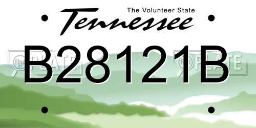 B28121B Tennessee License Plate