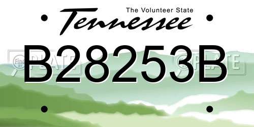 B28253B Tennessee License Plate