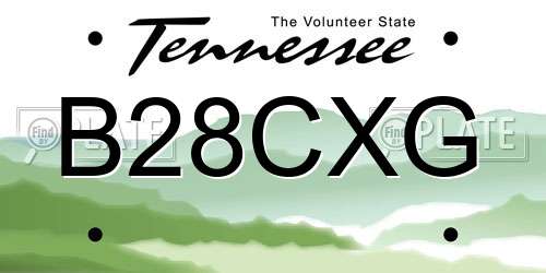 B28CXG Tennessee License Plate