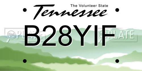 B28YIF Tennessee License Plate