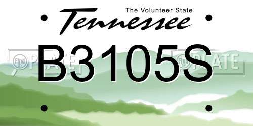 B3105S Tennessee License Plate