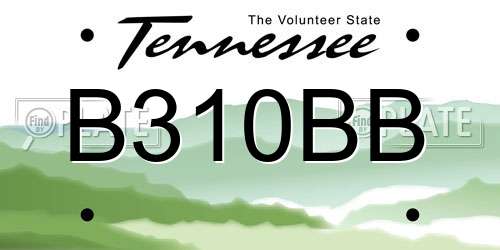 B310BB Tennessee License Plate