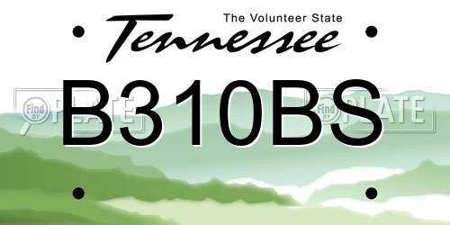 B310BS Tennessee License Plate