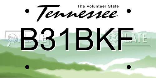 B31BKF Tennessee License Plate