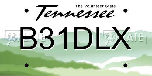 B31DLX Tennessee License Plate