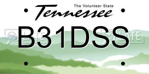 B31DSS Tennessee License Plate