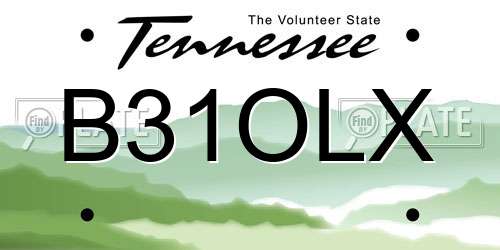 B31OLX Tennessee License Plate