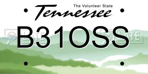 B31OSS Tennessee License Plate