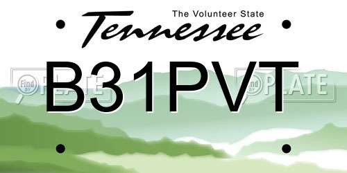 B31PVT Tennessee License Plate