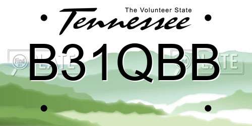 B31QBB Tennessee License Plate