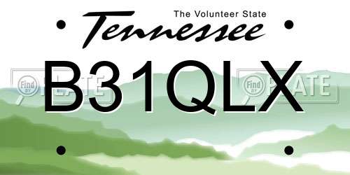 B31QLX Tennessee License Plate