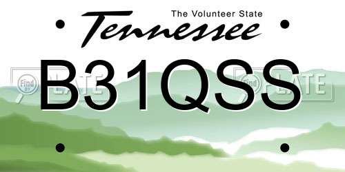 B31QSS Tennessee License Plate