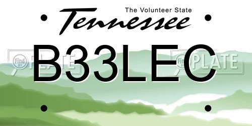 B33LEC Tennessee License Plate