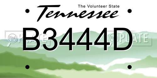 B3444D Tennessee License Plate