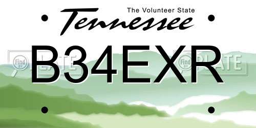 B34EXR Tennessee License Plate