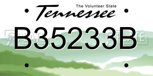 B35233B Tennessee License Plate