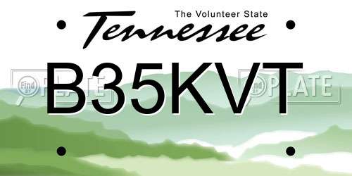 B35KVT Tennessee License Plate