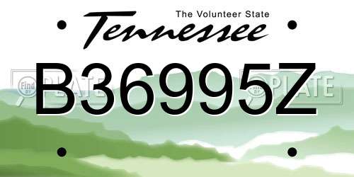 B36995Z Tennessee License Plate
