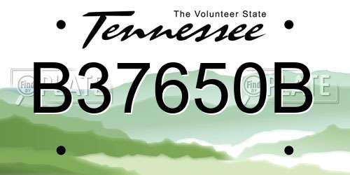 B37650B Tennessee License Plate