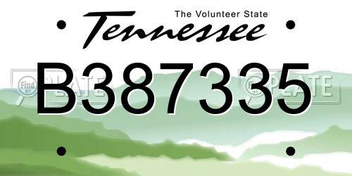 B387335 Tennessee License Plate