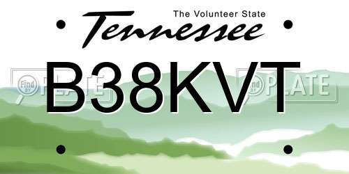 B38KVT Tennessee License Plate