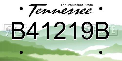 B41219B Tennessee License Plate