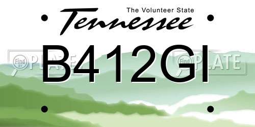 B412GI Tennessee License Plate