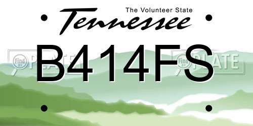 B414FS Tennessee License Plate
