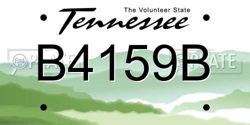 B4159B Tennessee License Plate