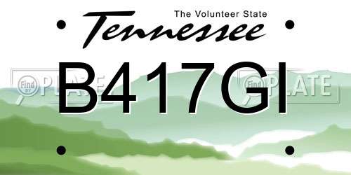 B417GI Tennessee License Plate