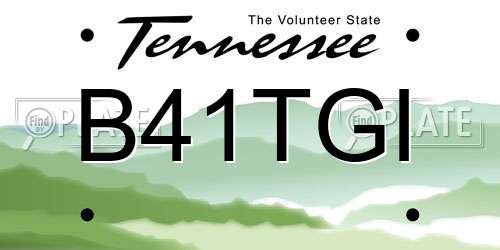B41TGI Tennessee License Plate