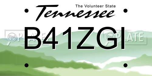 B41ZGI Tennessee License Plate