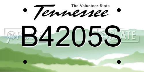 B4205S Tennessee License Plate