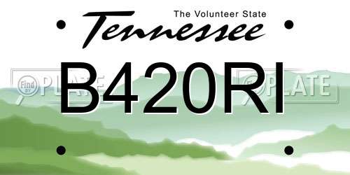 B420RI Tennessee License Plate