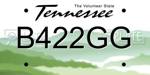 B422GG Tennessee License Plate