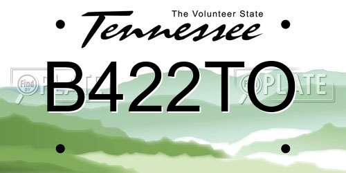 B422TO Tennessee License Plate