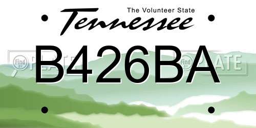 B426BA Tennessee License Plate
