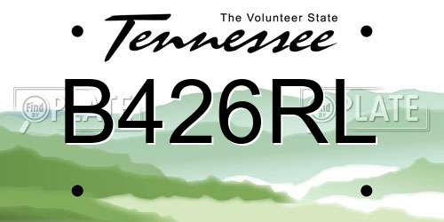 B426RL Tennessee License Plate