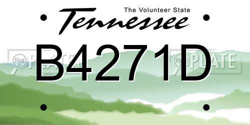 B4271D Tennessee License Plate