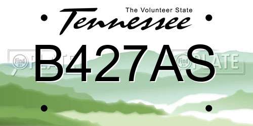 B427AS Tennessee License Plate