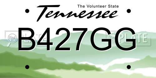 B427GG Tennessee License Plate