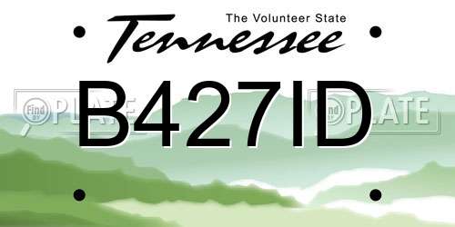 B427ID Tennessee License Plate