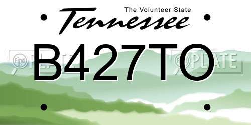 B427TO Tennessee License Plate