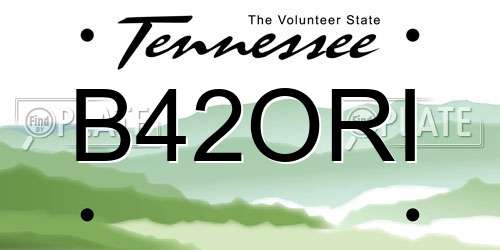 B42ORI Tennessee License Plate