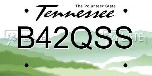 B42QSS Tennessee License Plate