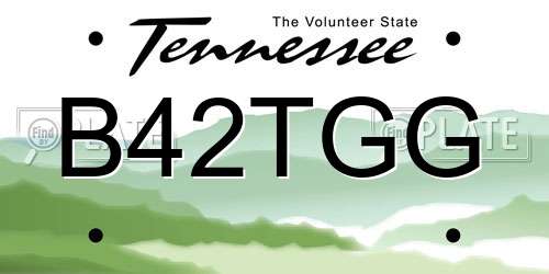 B42TGG Tennessee License Plate