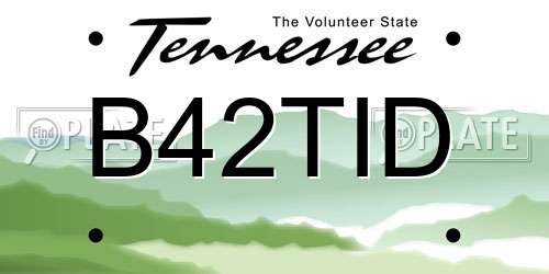 B42TID Tennessee License Plate